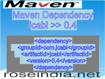Maven dependency of jcabi version 0.4