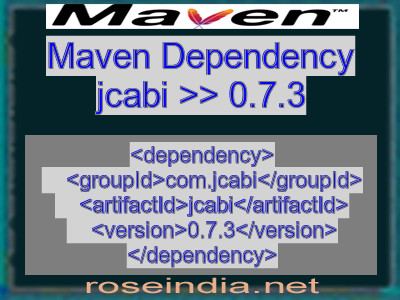 Maven dependency of jcabi version 0.7.3