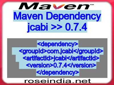 Maven dependency of jcabi version 0.7.4