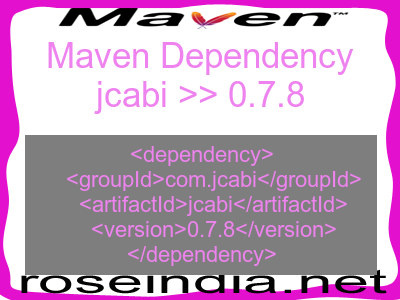 Maven dependency of jcabi version 0.7.8