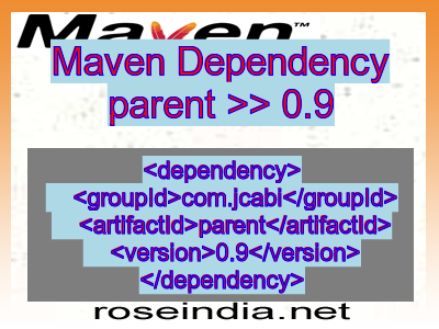 Maven dependency of parent version 0.9