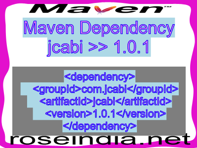 Maven dependency of jcabi version 1.0.1