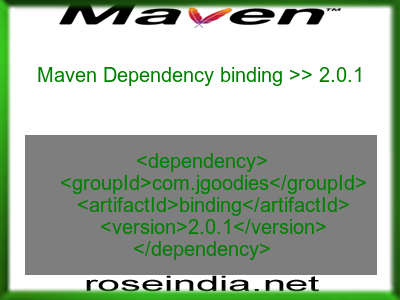 Maven dependency of binding version 2.0.1