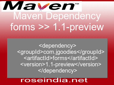 Maven dependency of forms version 1.1-preview