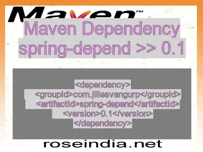Maven dependency of spring-depend version 0.1