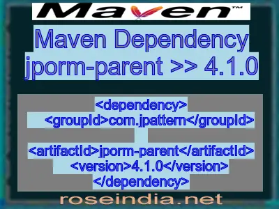 Maven dependency of jporm-parent version 4.1.0