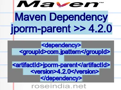 Maven dependency of jporm-parent version 4.2.0
