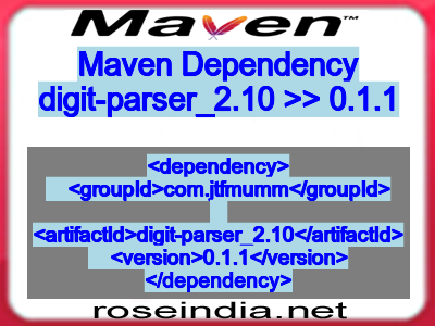 Maven dependency of digit-parser_2.10 version 0.1.1