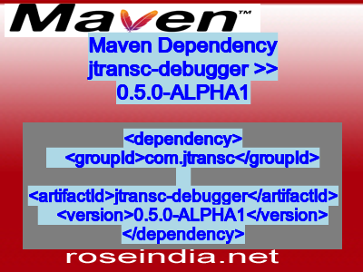 Maven dependency of jtransc-debugger version 0.5.0-ALPHA1