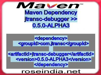 Maven dependency of jtransc-debugger version 0.5.0-ALPHA3