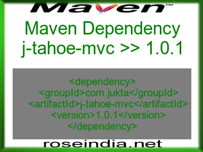 Maven dependency of j-tahoe-mvc version 1.0.1