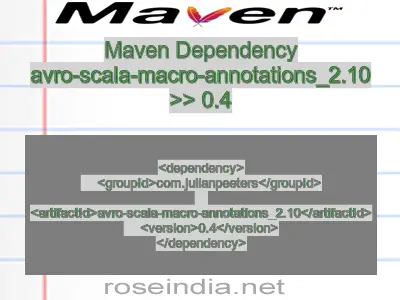 Maven dependency of avro-scala-macro-annotations_2.10 version 0.4