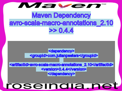 Maven dependency of avro-scala-macro-annotations_2.10 version 0.4.4