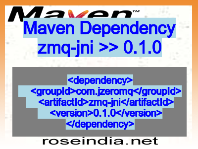 Maven dependency of zmq-jni version 0.1.0