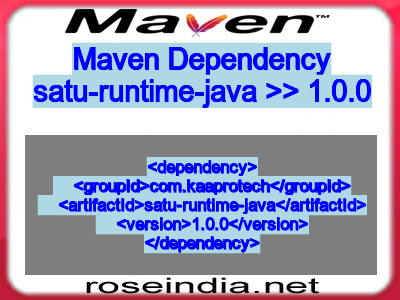 Maven dependency of satu-runtime-java version 1.0.0