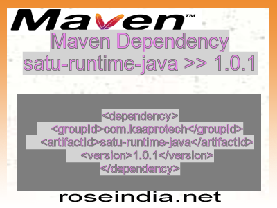 Maven dependency of satu-runtime-java version 1.0.1