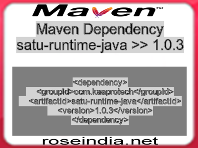 Maven dependency of satu-runtime-java version 1.0.3