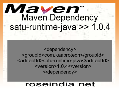 Maven dependency of satu-runtime-java version 1.0.4