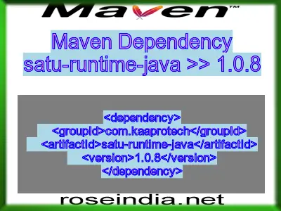 Maven dependency of satu-runtime-java version 1.0.8