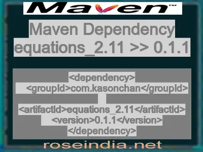 Maven dependency of equations_2.11 version 0.1.1