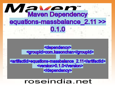 Maven dependency of equations-massbalance_2.11 version 0.1.0