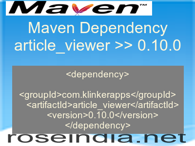 Maven dependency of article_viewer version 0.10.0