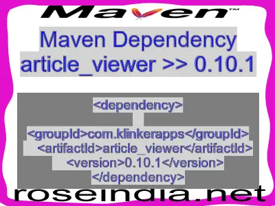 Maven dependency of article_viewer version 0.10.1