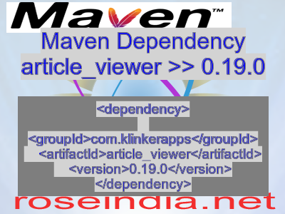Maven dependency of article_viewer version 0.19.0