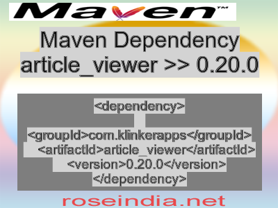 Maven dependency of article_viewer version 0.20.0