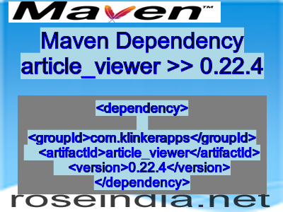 Maven dependency of article_viewer version 0.22.4