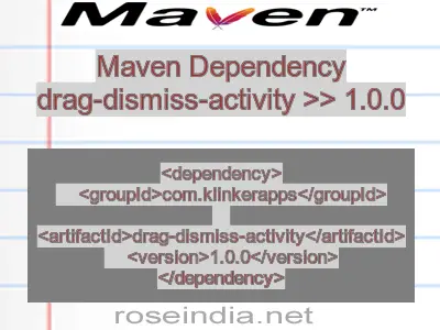 Maven dependency of drag-dismiss-activity version 1.0.0