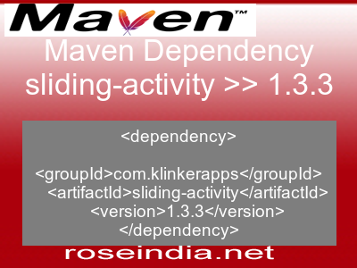 Maven dependency of sliding-activity version 1.3.3