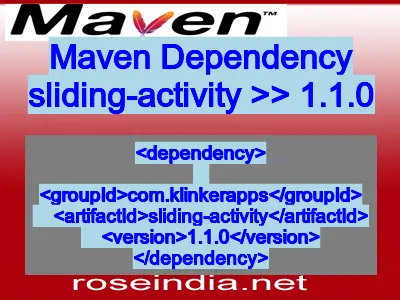 Maven dependency of sliding-activity version 1.1.0