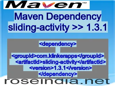Maven dependency of sliding-activity version 1.3.1
