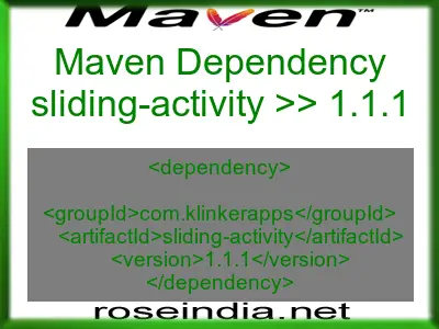 Maven dependency of sliding-activity version 1.1.1