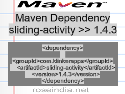 Maven dependency of sliding-activity version 1.4.3