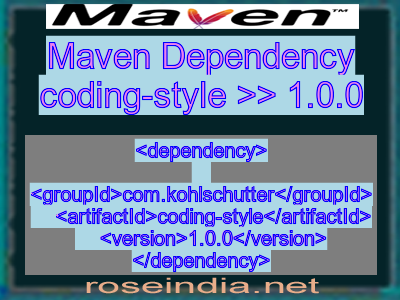 Maven dependency of coding-style version 1.0.0