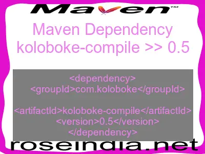 Maven dependency of koloboke-compile version 0.5