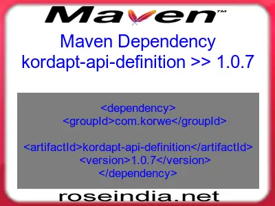 Maven dependency of kordapt-api-definition version 1.0.7