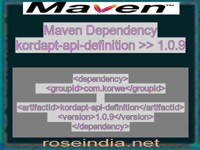 Maven dependency of kordapt-api-definition version 1.0.9