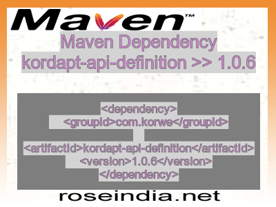 Maven dependency of kordapt-api-definition version 1.0.6
