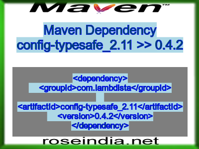 Maven dependency of config-typesafe_2.11 version 0.4.2