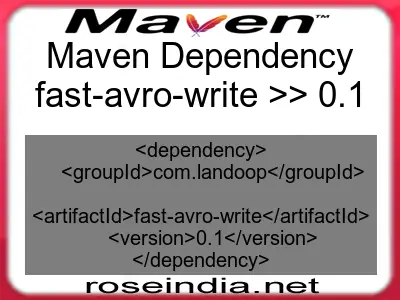 Maven dependency of fast-avro-write version 0.1