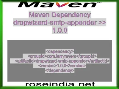 Maven dependency of dropwizard-smtp-appender version 1.0.0