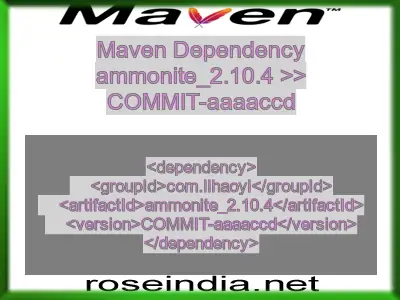 Maven dependency of ammonite_2.10.4 version COMMIT-aaaaccd