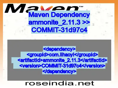Maven dependency of ammonite_2.11.3 version COMMIT-31d97c4