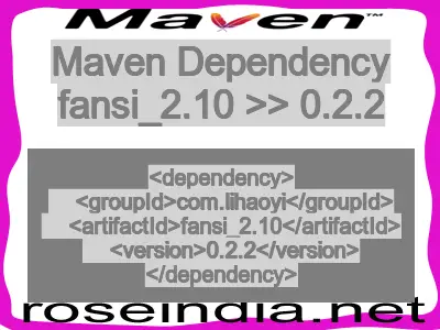 Maven dependency of fansi_2.10 version 0.2.2