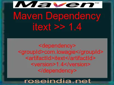 Maven dependency of itext version 1.4