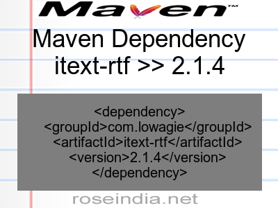 Maven dependency of itext-rtf version 2.1.4