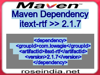 Maven dependency of itext-rtf version 2.1.7